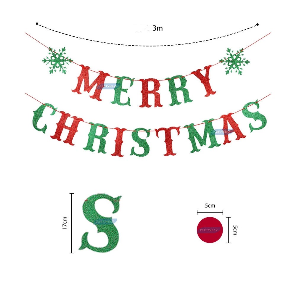 Christmas Paper Banner Party Decoration Birthday Banners