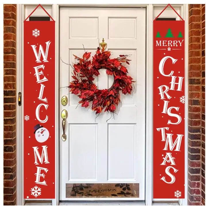 Outdoor Holiday Party Front Door Porch Banners Sign